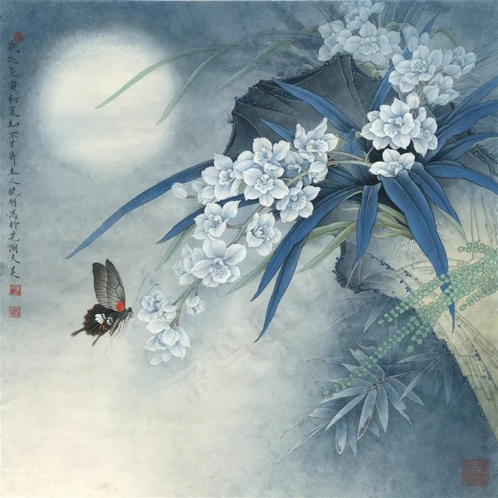 露冷风清花自香艺术画