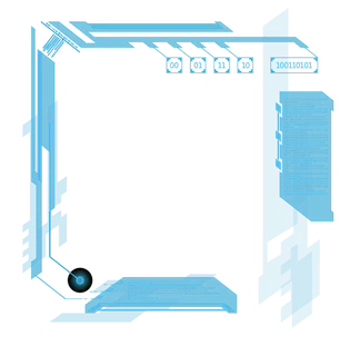 蓝色科技边框科技kv主视觉素材
