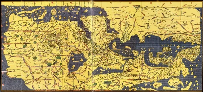 复古黄色地图分析高清图片