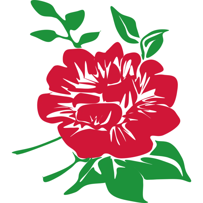 一朵山茶免扣装饰元素