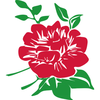 一朵山茶免扣装饰元素