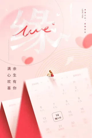 2023浪漫情人节海报