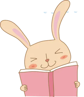 看书兔子粉色