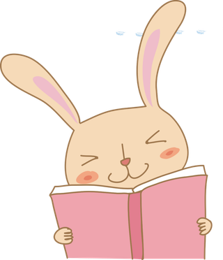 看书兔子粉色