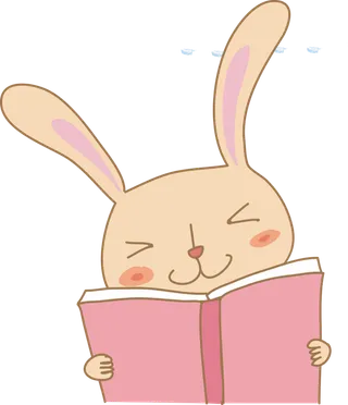 看书兔子粉色