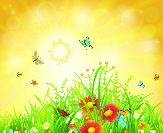 欢迎春天到花开风景