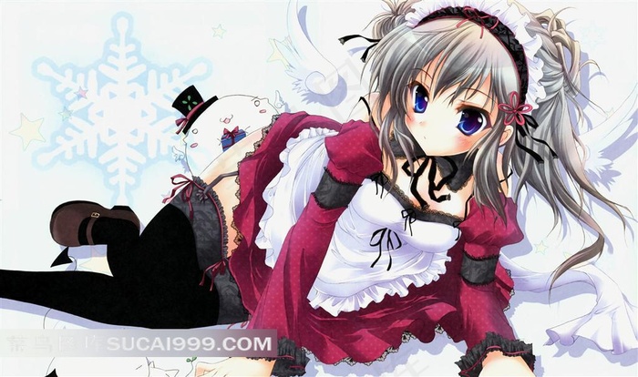 爬着的丝袜性感美少女动漫插画