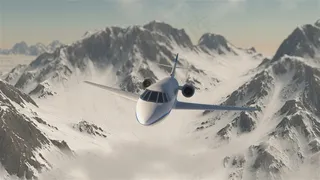 飞过雪山的飞机素材图片