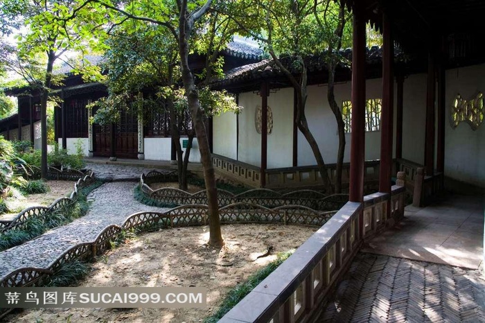 苏州拙政园古建筑素材