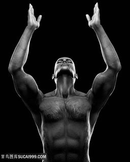 举起双手的猛男人肌肉男健美图片