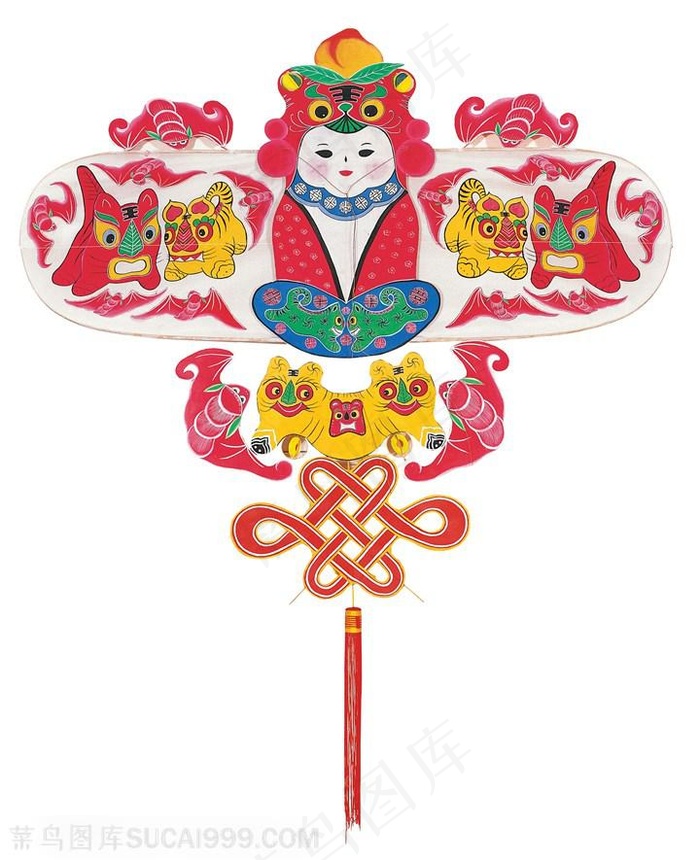 福娃老虎中国结风筝纸鸢民俗节日图片