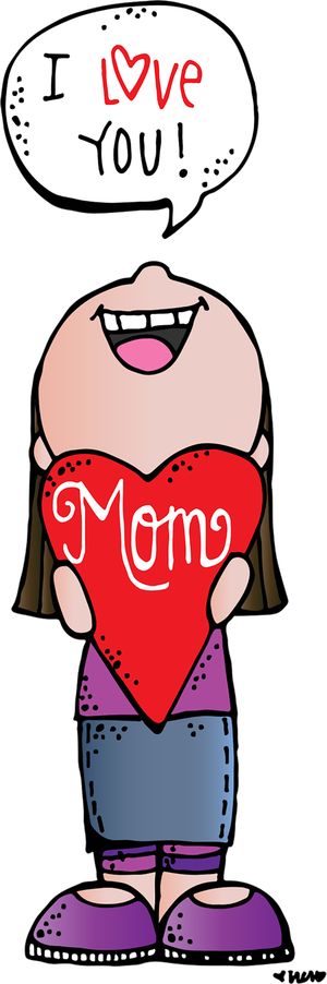 卡通母亲节女孩素材简笔