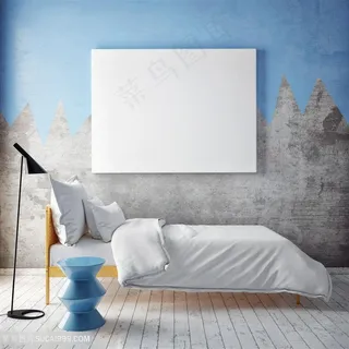 空白装饰画与室内景色高清图片相框图片