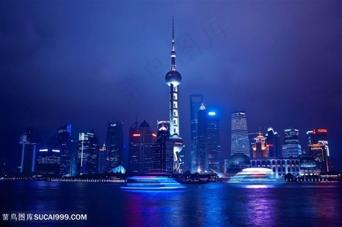 上海夜景炫光炫彩灯光秀高清图片