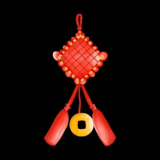 红色平安结中国结免扣素材