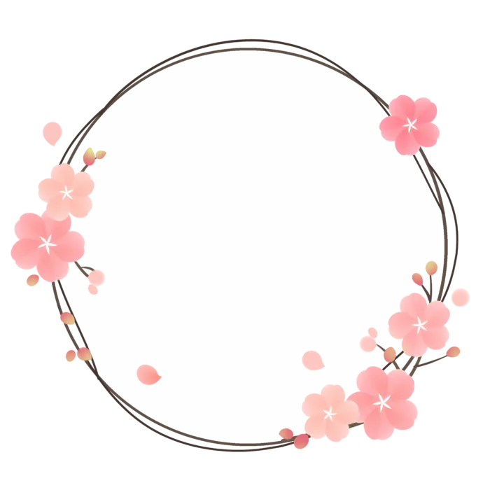 春天浪漫粉红色樱花手绘樱花梅花桃花花朵图片PNG免扣素材