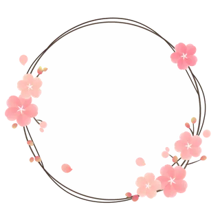 春天浪漫粉红色樱花手绘樱花梅花桃花花朵图片PNG免扣素材