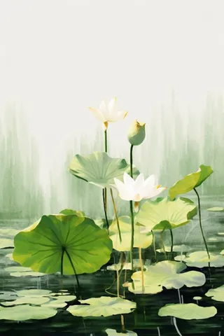 简约水墨绿色国风背景