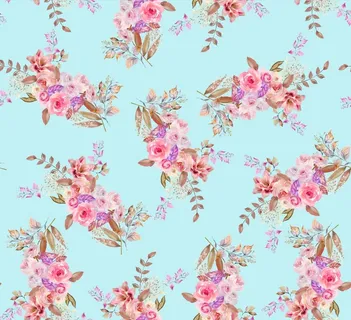 手绘花 数码印花