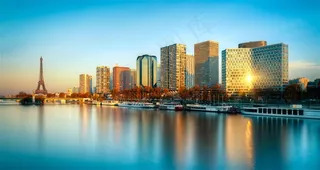 水上城市建筑风景画