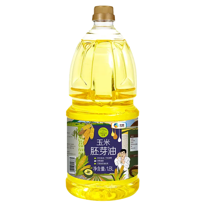中粮初萃玉米油1.8升超市商品白底图免抠实物摄影png格式图片透明底