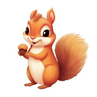 卡通插画松鼠松果免抠