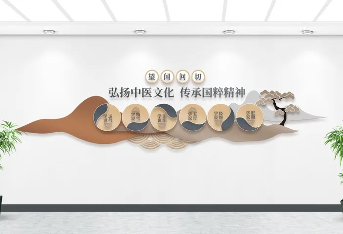 中式中医文化墙ai矢量模版下载