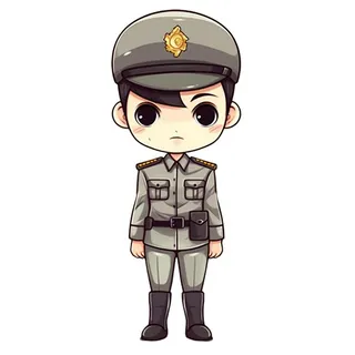 军人士兵卡通免抠