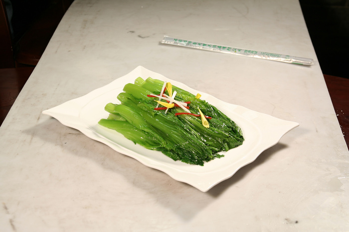 34芥菜清炒蒜茸白灼-乡村小镇