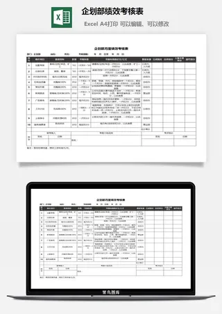 企划部绩效考核表