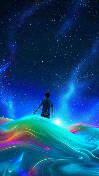 夜晚天空科幻绚丽星空