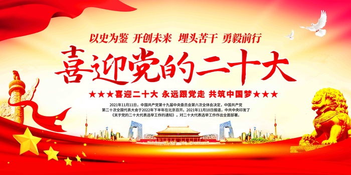 喜迎党的二十大psd模版下载