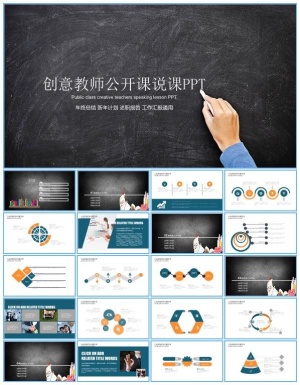 教师公开课演示 教育教学工作总结报告ppt模板预览图