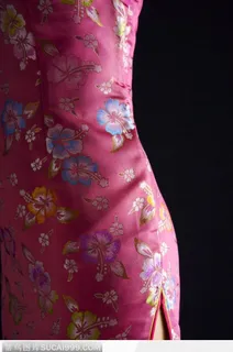 穿着紫色旗袍的美女