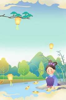 中式古典国潮来袭海报展板宣传背景图PSD设计PS模板素材