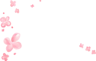 粉色简约风手绘鲜花花朵水墨画PNG素材图片 (71)