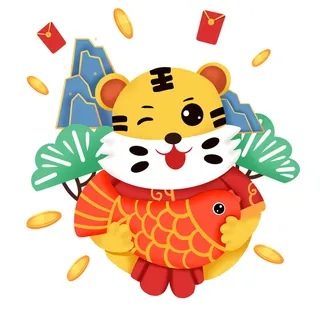 可爱虎年形象卡通新春