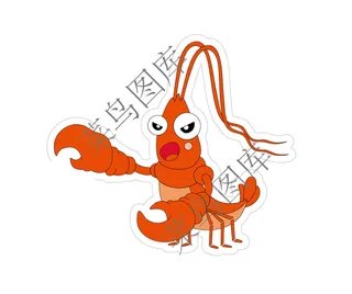 小龙虾发飙矢量图