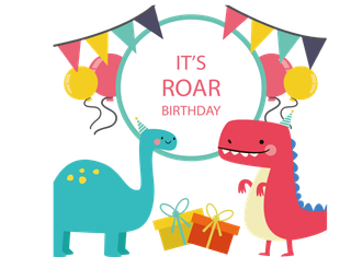 两个卡通小恐龙