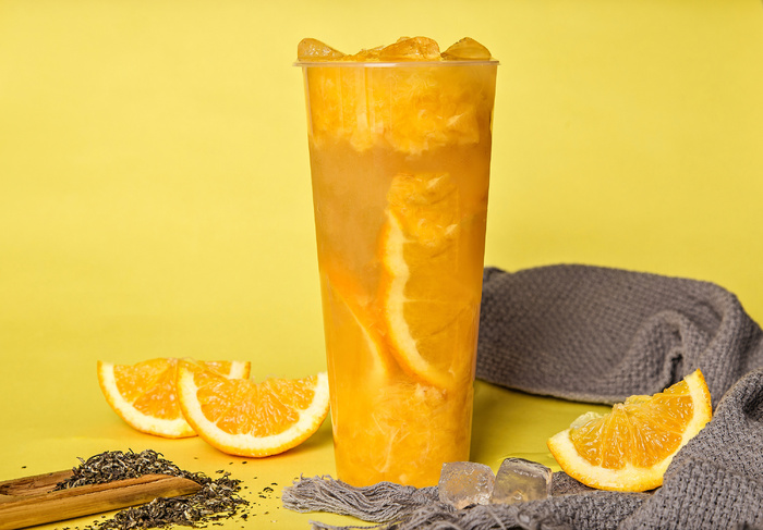 奶茶店水果茶饮品特饮高清图鲜橙果茶