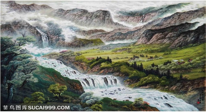 茂林溪山烟夏79cm×110cm