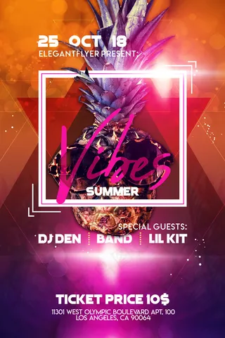 时尚清凉夏季促销夏天海报