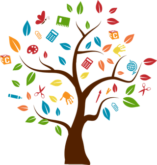 学习工具图标卡通树木少儿兴趣班