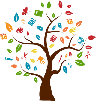 学习工具图标卡通树木少儿兴趣班