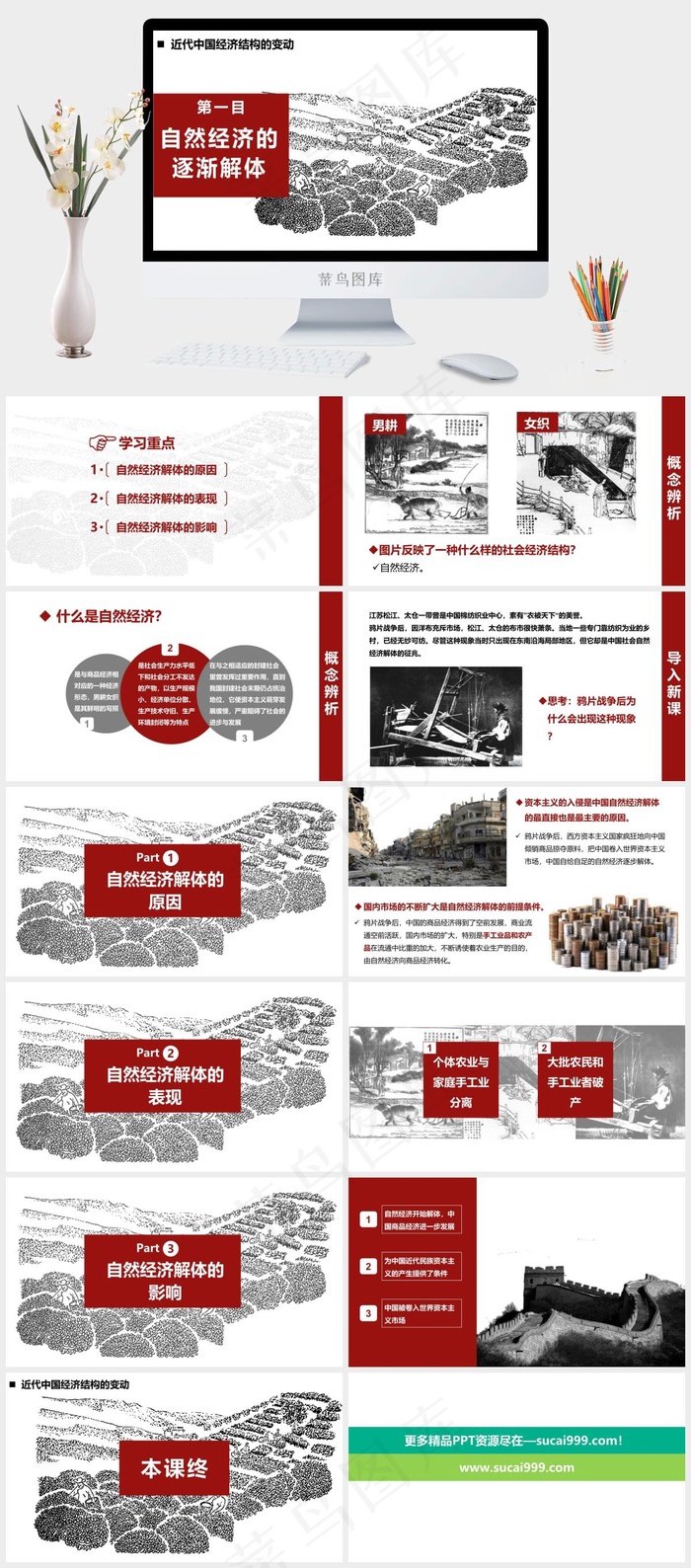 近代史历史PPT模板ppt模版