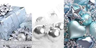 圣诞节淡雅银色装饰元素高清图片