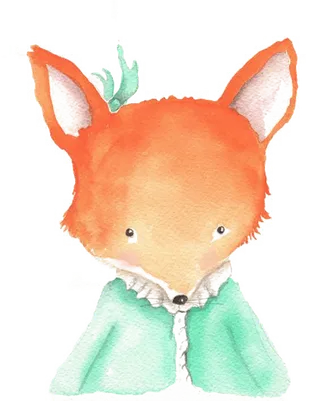 狐狸水彩卡通