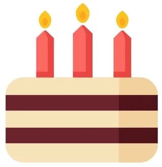 矢量免抠卡通生日蛋糕