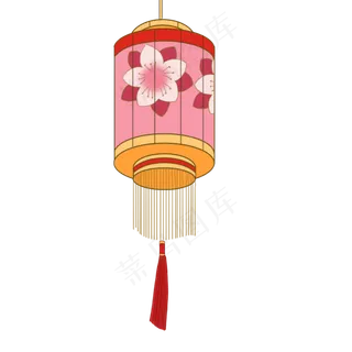 中国风 手绘 卡通元素 传统 复古红 灯笼装饰 PNG 免抠 
