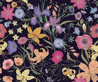 花卉唯美手绘花朵面料纹理手机壳布料面料印花服装矢量图案素材